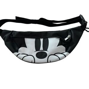 Disney Mickey Mouse Fanny Pack Black White Waist Bag Travel Pouch